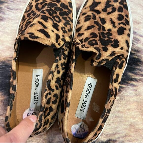Steve Madden Safary Leopard Print Slip On Sneaker Size 8.5 - Picture 5 of 9
